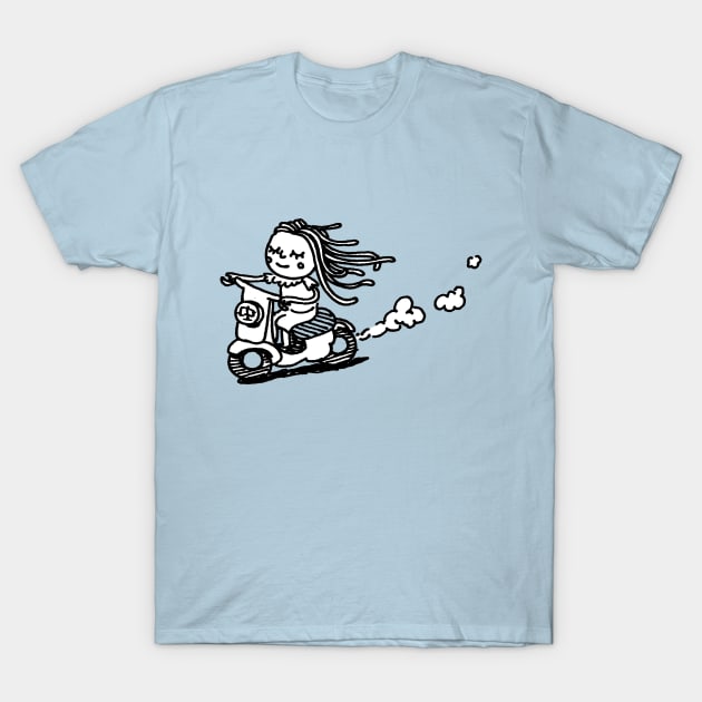 Dreamer on scooter T-Shirt by ismaelandia